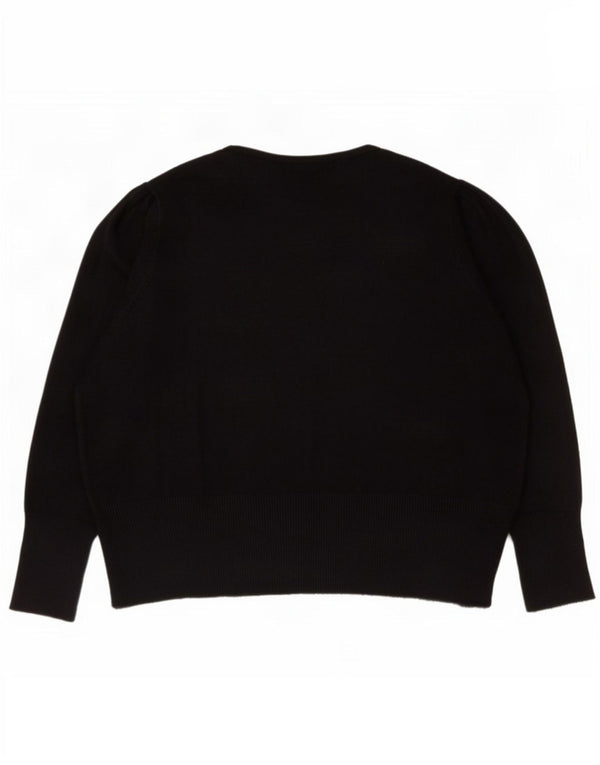 Marks & Spencer Damen-Pullover mit U-Boot-Ausschnitt, UK 24 4XL, schwarze Viskose