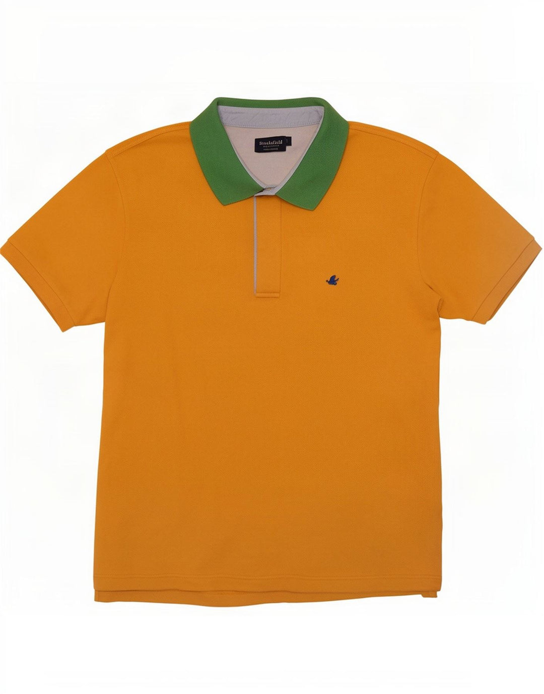 Brooksfield Mens Polo Shirt IT 52 Large Yellow Colourblock