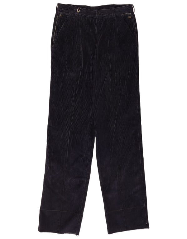Calça masculina reta de veludo POP 84 IT 48 médio W30 L34 azul marinho