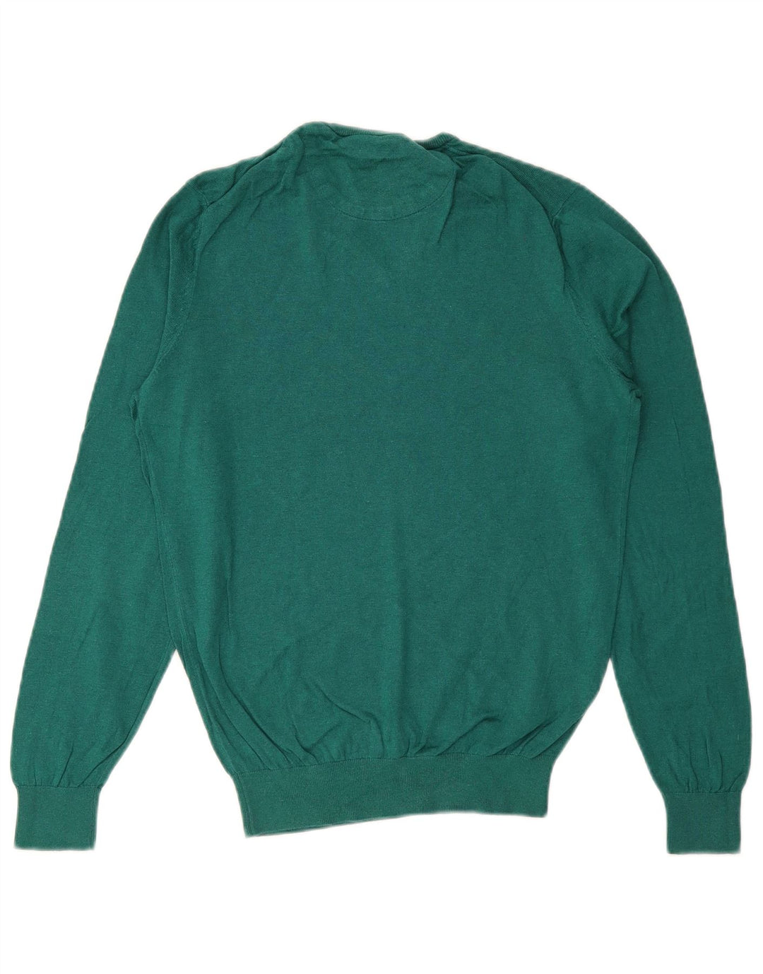 MASSIMO DUTTI Mens V-Neck Jumper Sweater Small Green Cotton
