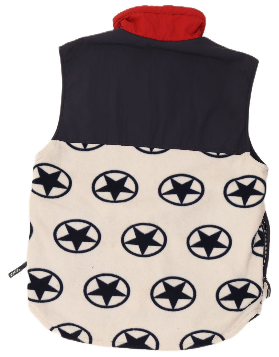 Samas Mens Fleece Gilet UK 38 Medium White Geometric