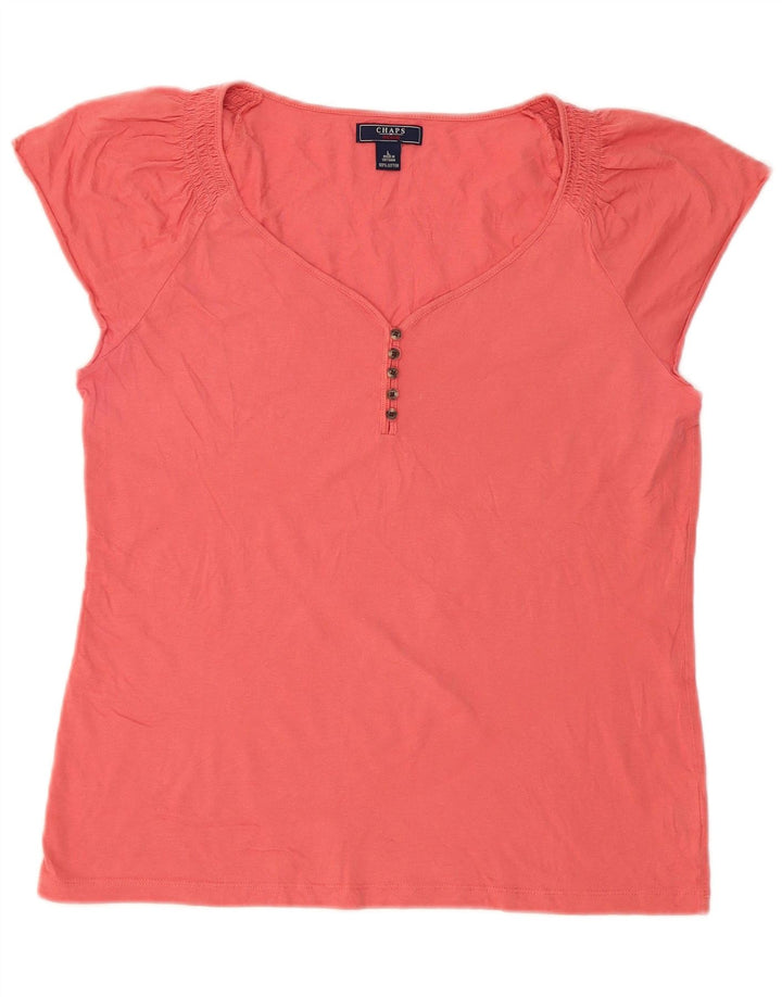 Chaps Dame Bluse Top UK 14 Large Pink Bomuld