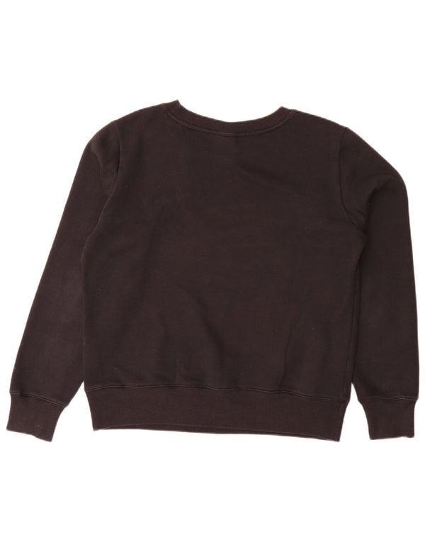 Champion Dame Grafisk Sweatshirt Jumper UK 16 Stor sort bomuld