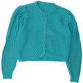 Vintage Damen Crop Cardigan Pullover UK 14 Mittelblau