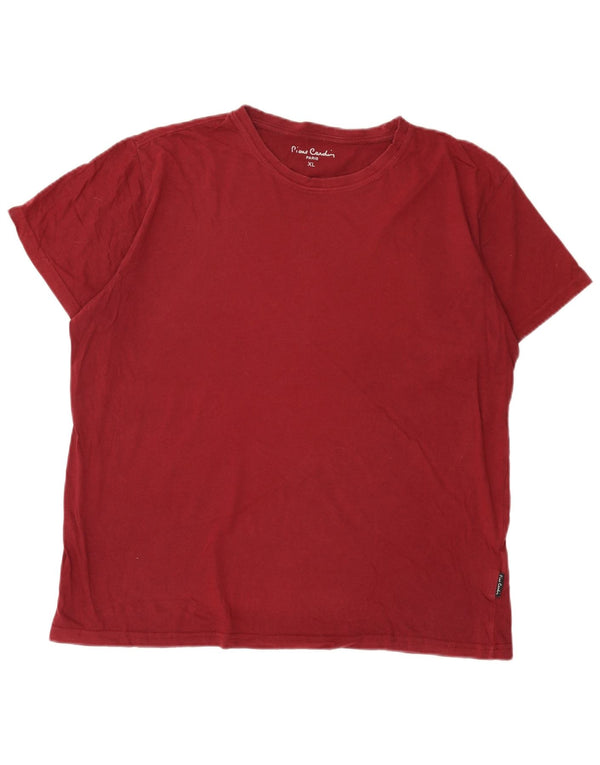 Pierre Cardin Mens T-Shirt Top XL Burgundy Cotton