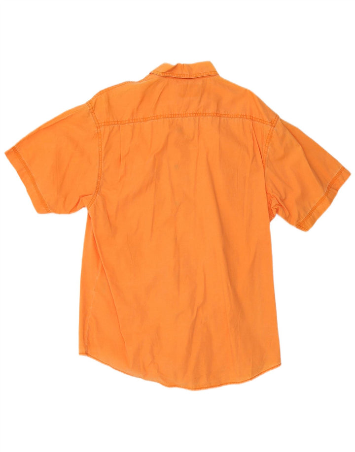 Wrangler Herren Kurzarmhemd Mittelorange Baumwolle