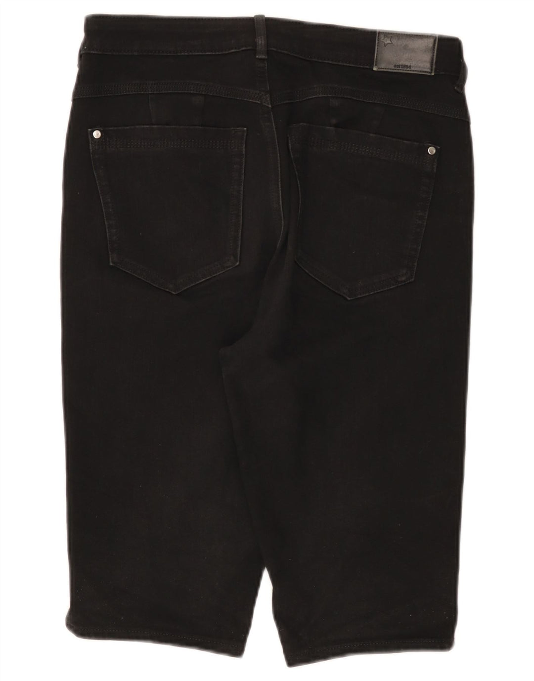 Marks & Spencer Womens Denim Bermuda Shorts UK 12 Medium W30  Black Cotton