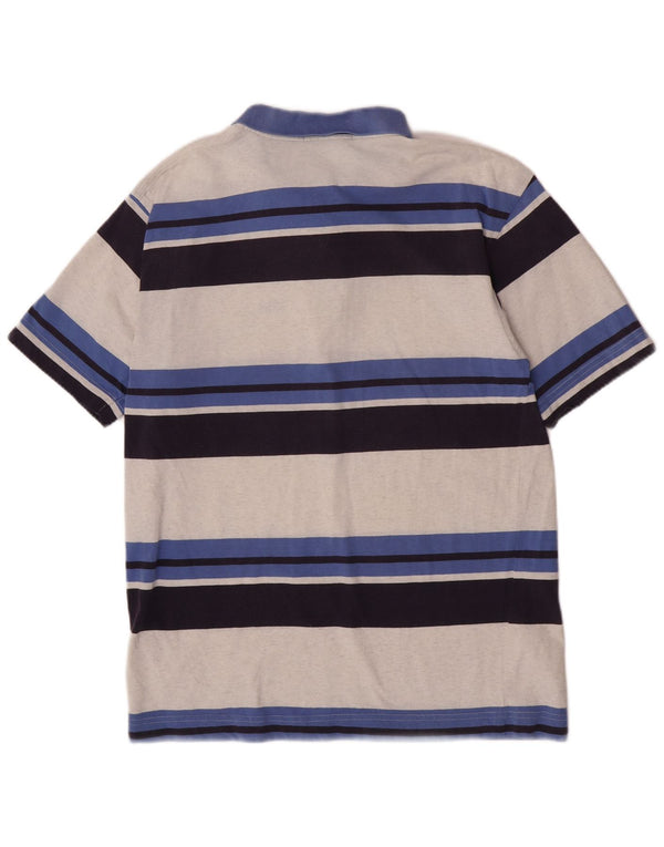 Fila Polo De Manga Corta Regular Fit Para Hombre De Algodón A Rayas Azul Pequeño