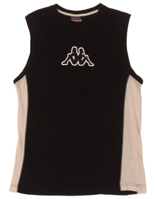 Kappa Mens Graphic Vest Top XL Preto Colorblock Algodão