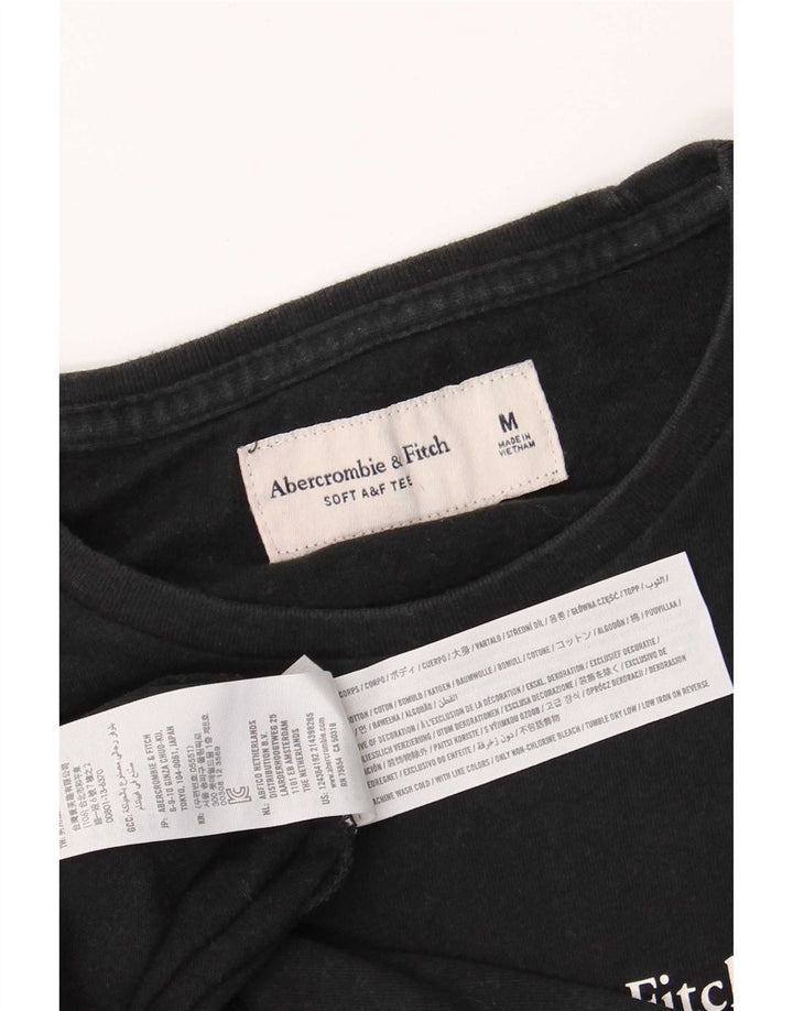 Abercrombie & Fitch Herre grafisk top Langærmet medium sort bomuld