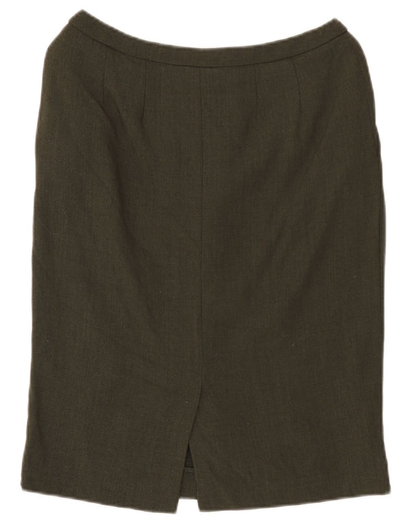 Юбка женская прямая Laura Ashley UK 12 Medium W28 Зеленая вискоза