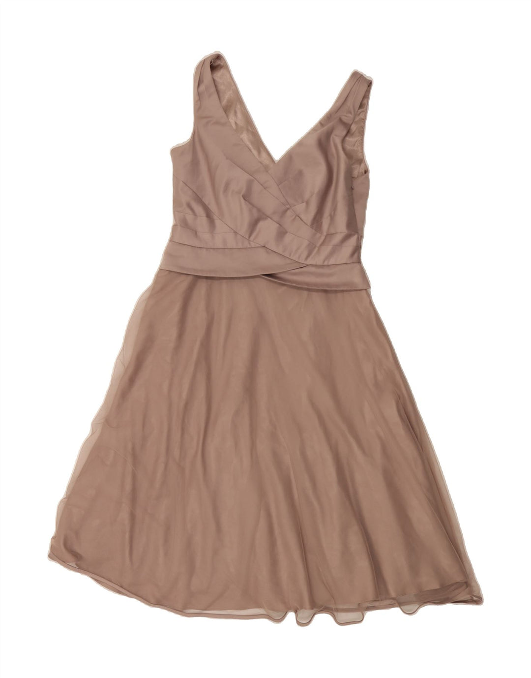 MONSOON Womens Sleeveless A-Line Dress UK 10 Small Beige Polyester Vintage Monsoon and Second-Hand Monsoon from Messina Hembry 