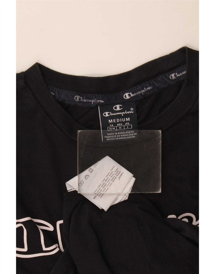 Champion Camiseta gráfica para hombre Top Medium Black Cotton