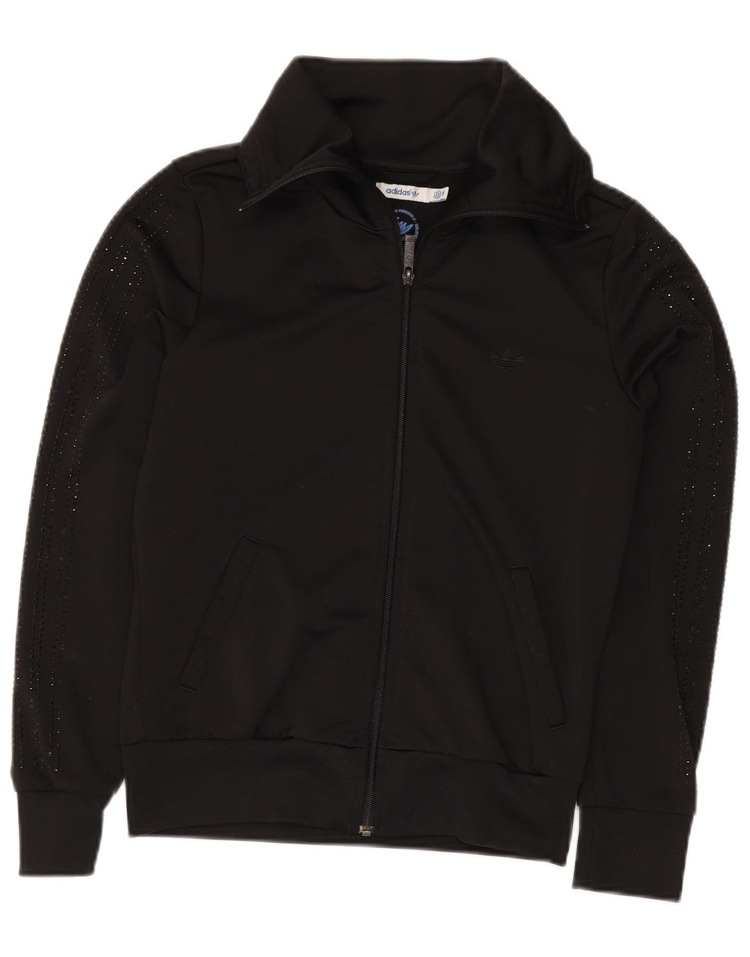 ADIDAS Womens Tracksuit Top Jacket EU 38 Medium Black Polyester