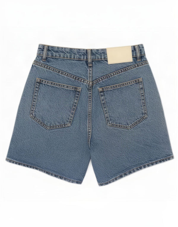 Pantaloncini di jeans a vita alta da donna Zara EU 36 XS W26 cotone blu