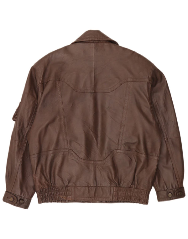 Vintage herre læderjakke IT 48 Medium Brun