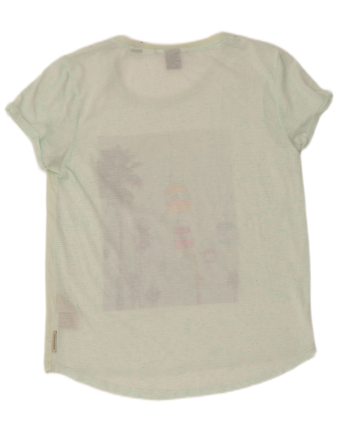 Maison Scotch Dame Grafisk T-Shirt Top UK 12 Medium Grøn Polyester