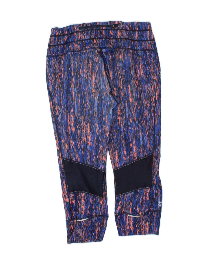 ATHLETA Womens Capri Leggings UK 14 Medium Blue Spotted Vintage Athleta and Second-Hand Athleta from Messina Hembry 