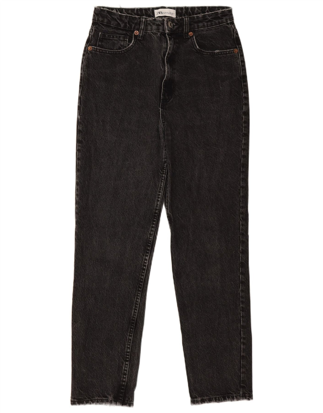 ZARA Womens Distressed Tapered Jeans EU 38 Small W28 L27 Grey