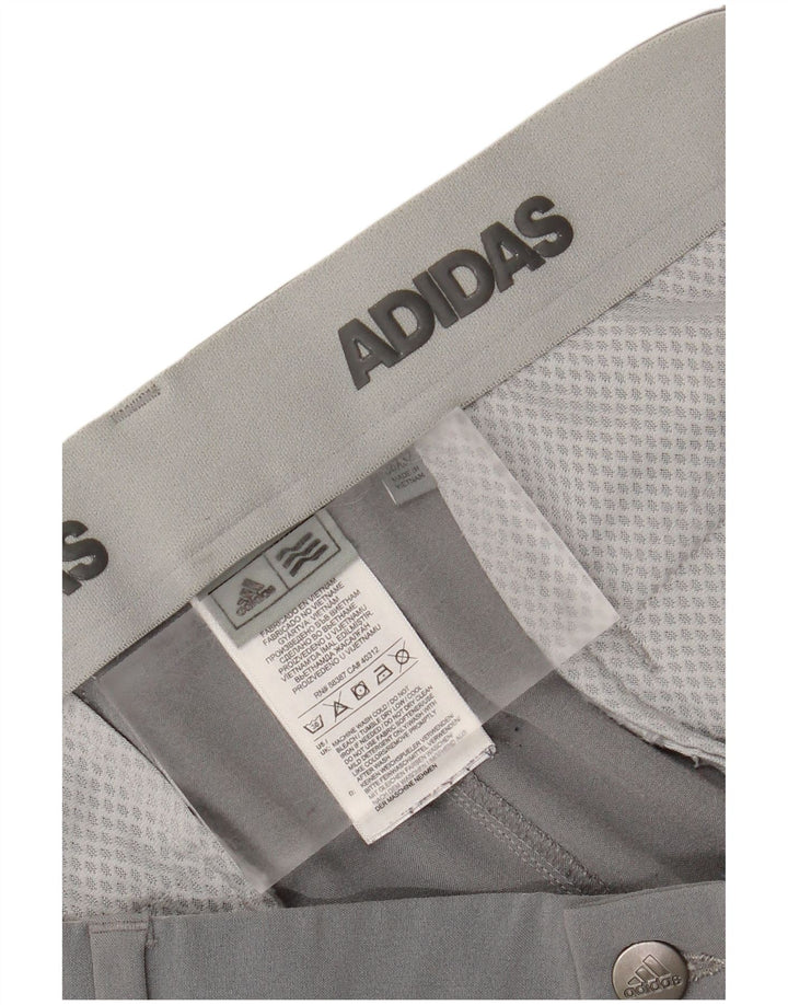 ADIDAS Mens Slim Chino Trousers W36 L29 Grey Polyester