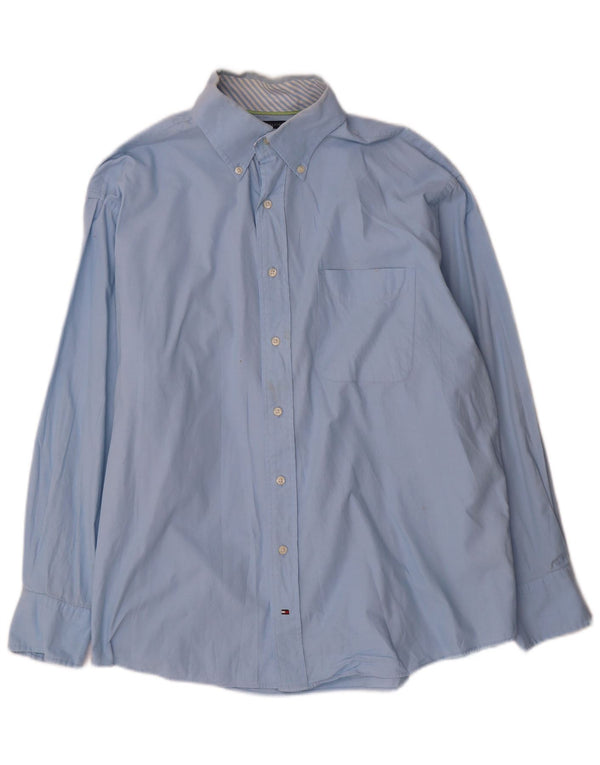 Camisa Tommy Hilfiger para hombre talla 16 1/2 algodón azul grande