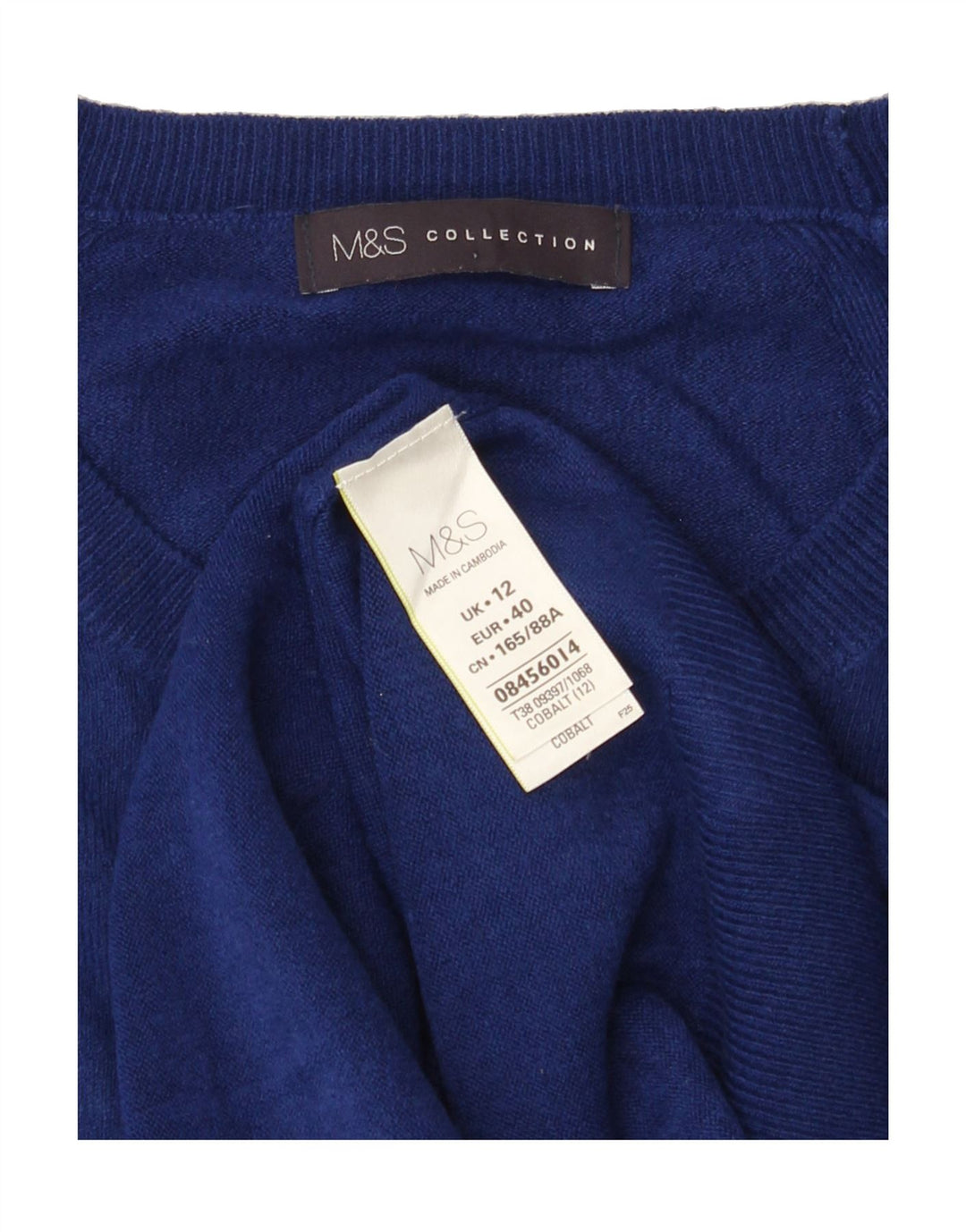 MARKS & SPENCER Womens Boat Neck Jumper Sweater UK 12 Medium Navy Blue Vintage Marks & Spencer and Second-Hand Marks & Spencer from Messina Hembry 