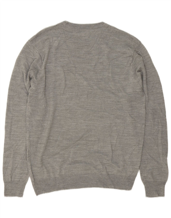 Pierre Cardin Mens Crew Neck Jumper Sweater Large Grey Acrylic
