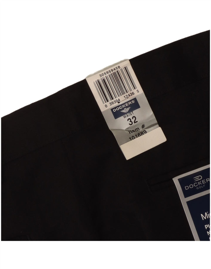 DOCKERS Mens Pegged Chino Shorts W32 Medium  Black Polyester