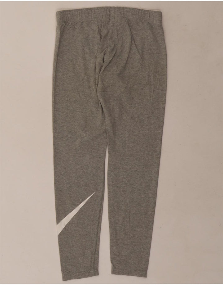 Nike Womens Graphic Leggings UK 12 Medium  Grey Cotton