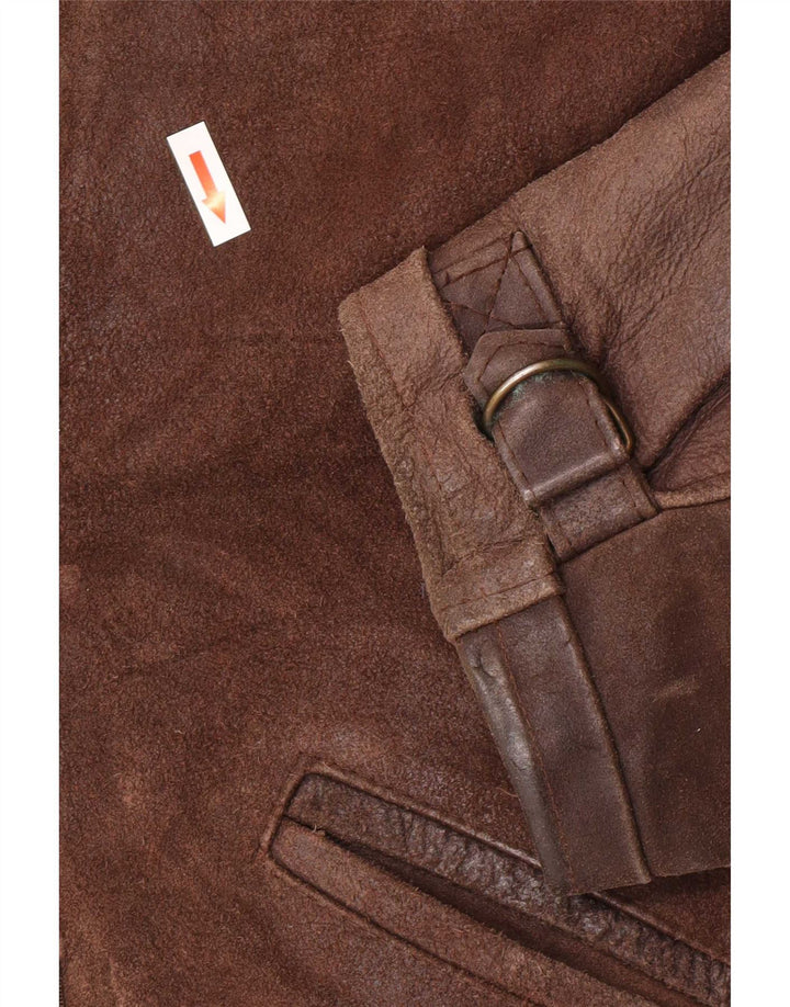Bayside Chaqueta de cuero para hombre UK 42 XL Marrón