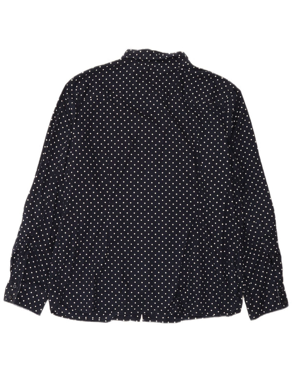 Tommy Hilfiger Damen-Hemd mit klassischer Passform, 2XL, marineblau gepunktete Baumwolle
