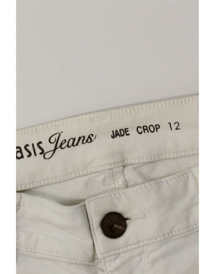 Oasis Womens Denim Shorts UK 12 Medium W28 White Cotton