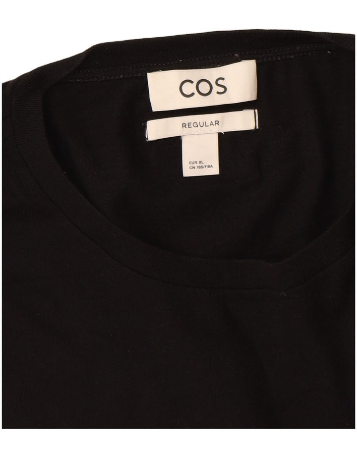 Cos Mens Regular Fit T-Shirt Top XL Black Cotton