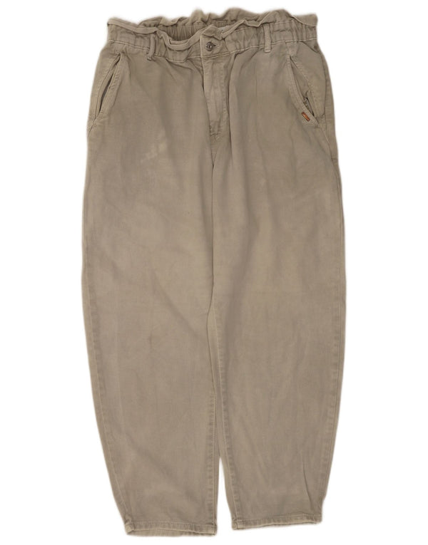 Zara Womens High Waist Cropped Jeans EU 44 XL W34 L25 Khaki