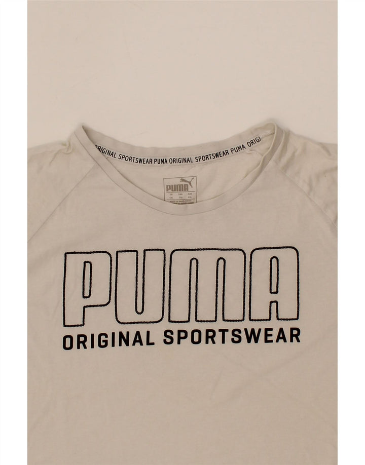 PUMA Mens Graphic T-Shirt Top 2XL White Cotton Vintage Puma and Second-Hand Puma from Messina Hembry 