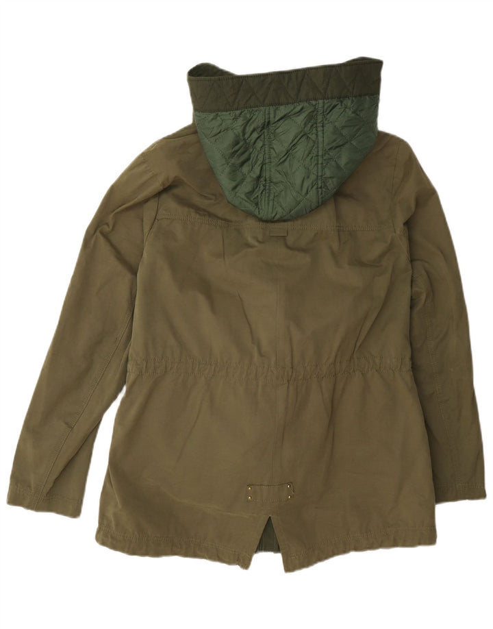 Zara Girls Hooded Parka Jacket 13-14 Years Khaki Polyester