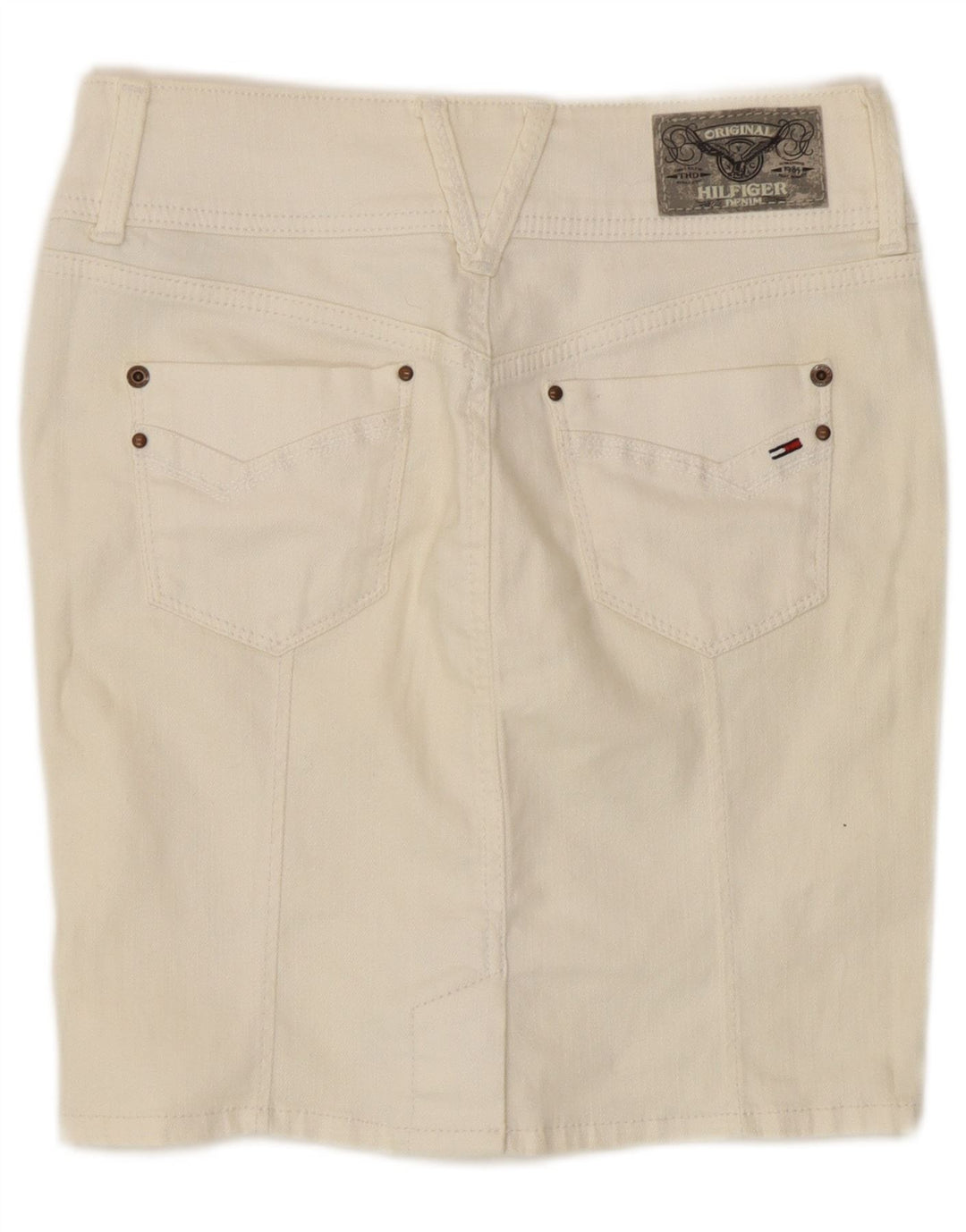 Tommy Hilfiger Dame Denim Nederdel W28 Medium White Bomuld