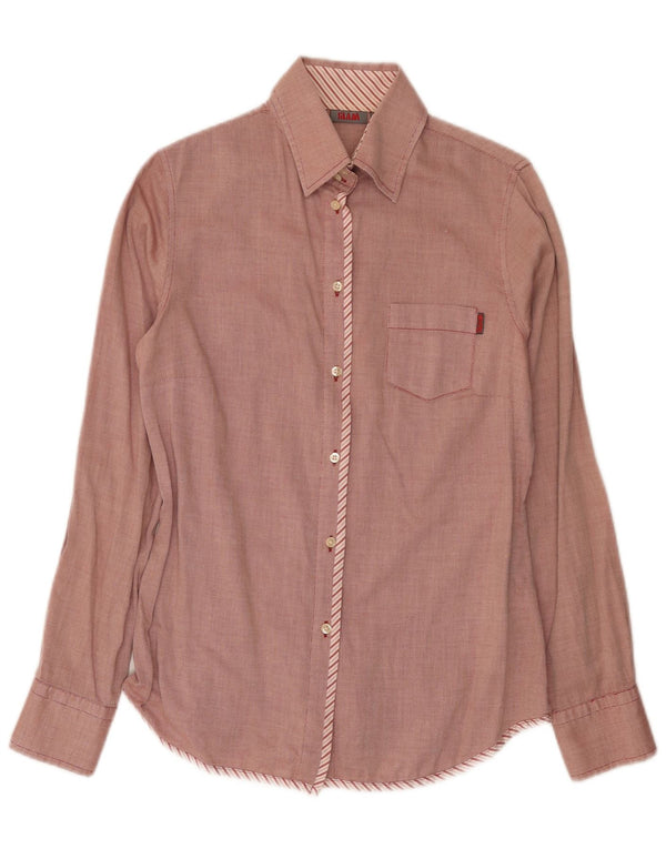 Slam Womens Shirt UK 12 Medium Red Cotton