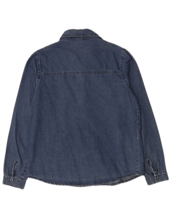 Vintage Womens Denim Shirt UK 14 Medium Blue Cotton