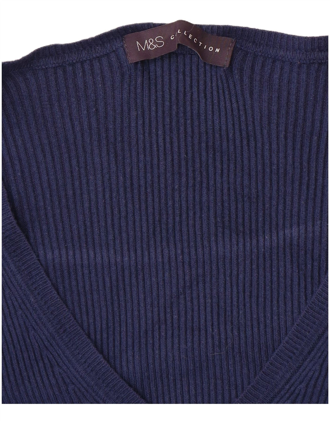 MARKS & SPENCER Womens V-Neck Jumper Sweater UK 10 Small Navy Blue