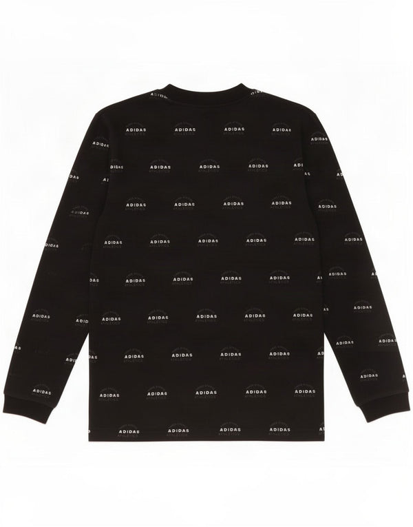 Adidas Mens Graphic Moletom Jumper Pequeno Algodão Preto