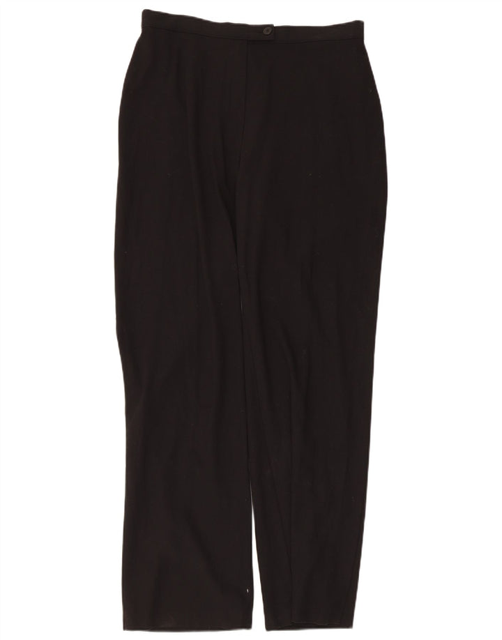 Marks & Spencer Womens Straight Suit Trousers UK 14 Medium W30 L29 Black