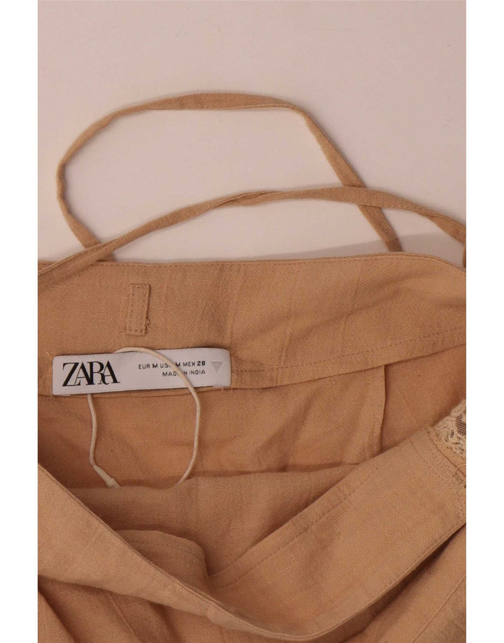 Женская юбка с запахом Zara Medium W30, бежевый хлопок