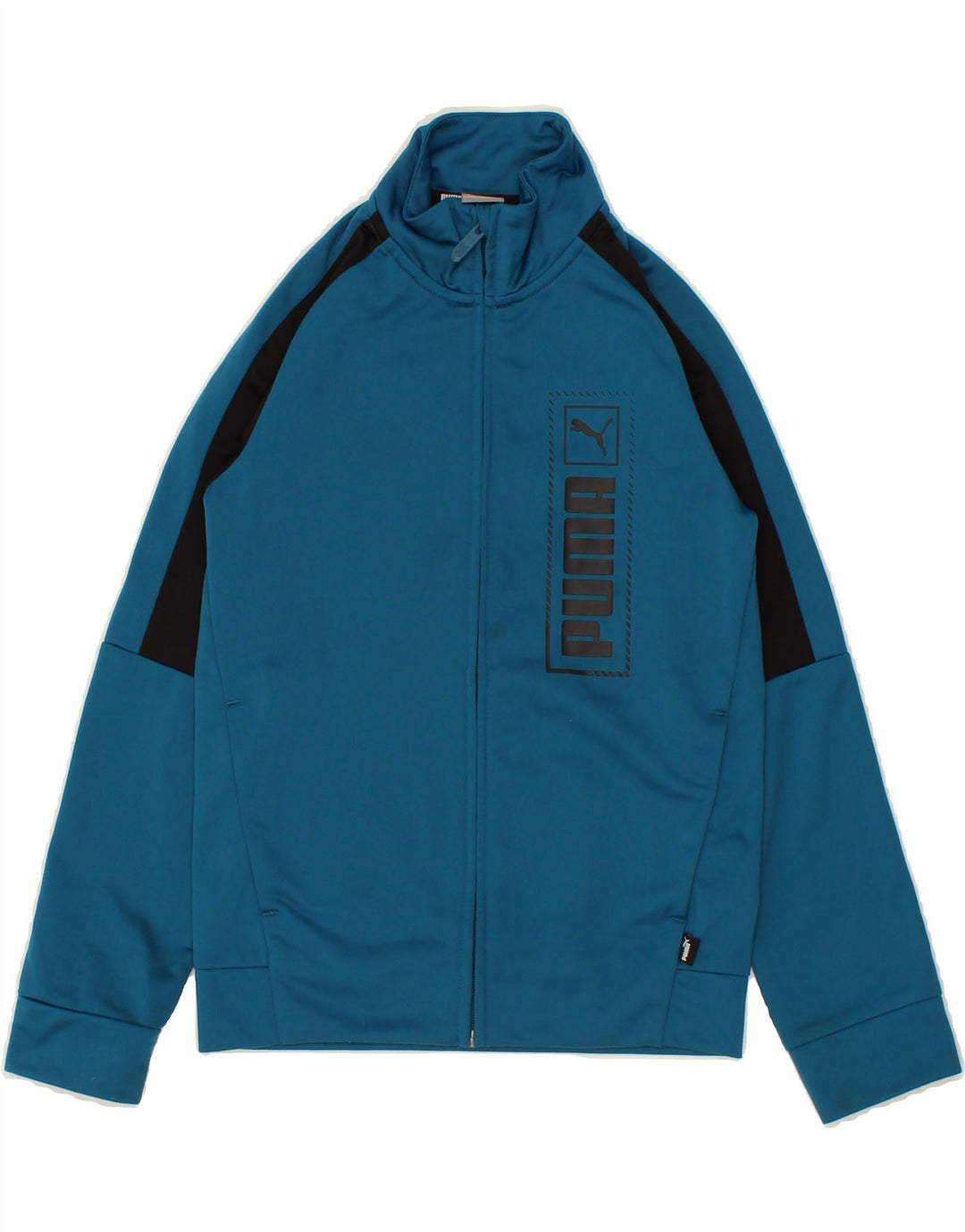 PUMA Boys Graphic Tracksuit Top Jacket 9-10 Years  Blue Colourblock Vintage Puma and Second-Hand Puma from Messina Hembry 