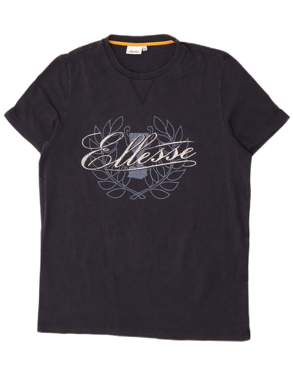 T-shirt grafica da donna Ellesse Top UK 20 2XL cotone blu navy
