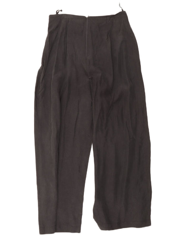 Vintage Womens Pegged Cropped Trousers UK 12 Medium W30 L26 Grey Silk