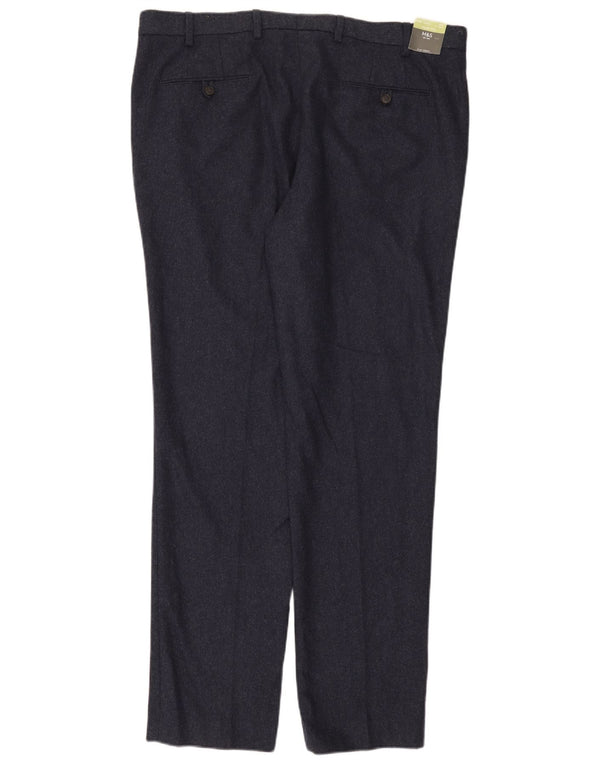 Calça Chino Slim Masculina Marks & Spencer W40 L33 Azul Marinho Lã