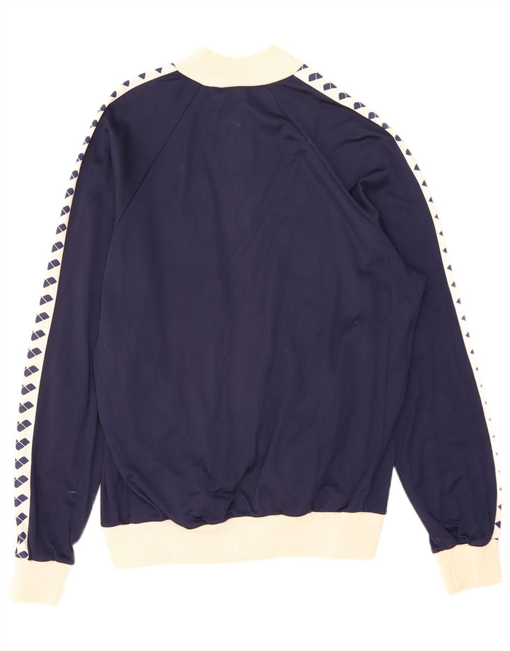 Arena Mens Graphic Tracksuit Top Jacket Medium Navy Blue Colourblock