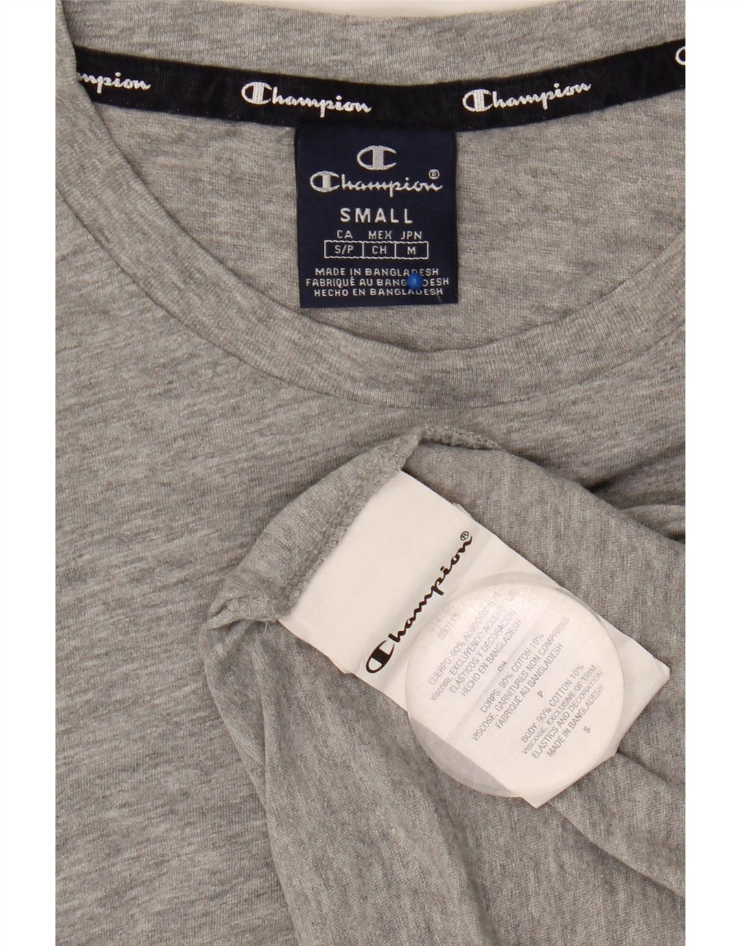 Champion Mens T-Shirt Top Small Grey Cotton