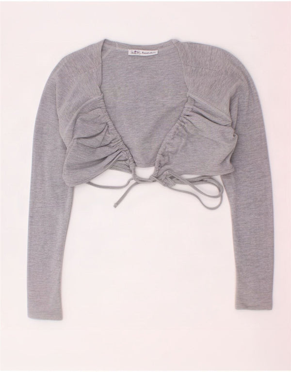 Patrizia Pepe Top Bolero a maniche lunghe corto da donna UK 14 Grigio medio chiazzato